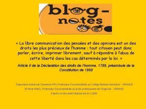 La libre communication des penses et des opinions