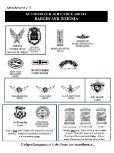 Attachment 7 1 AUTHORIZED AIR FORCE JROTC BADGES