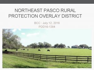 NORTHEAST PASCO RURAL PROTECTION OVERLAY DISTRICT BCC July