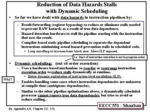 Reduction of Data Hazards Stalls with Dynamic Scheduling