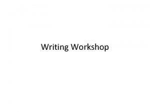 Writing Workshop On Writing Gonzaga College High School