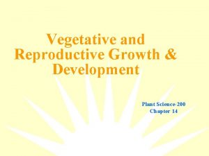 Vegetative and Reproductive Growth Development Plant Science200 Chapter