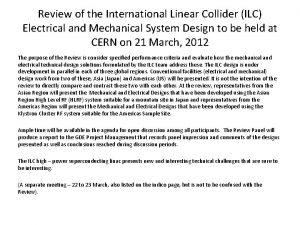 Review of the International Linear Collider ILC Electrical