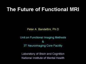 The Future of Functional MRI Peter A Bandettini