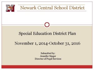 Newark Central School District Special Education District Plan
