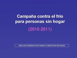 Campaa contra el fro para personas sin hogar