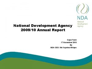 National Development Agency 200910 Annual Report Cape Town