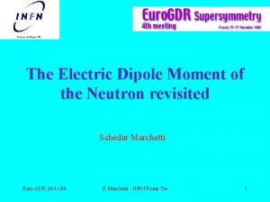 The Electric Dipole Moment of the Neutron revisited