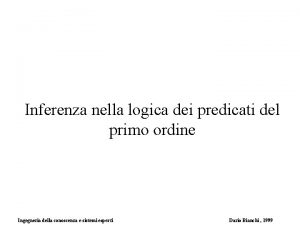 Inferenza nella logica dei predicati del primo ordine