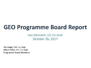 GEO Programme Board Report Ivan De Loatch US