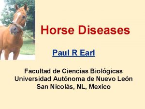 Horse Diseases Paul R Earl Facultad de Ciencias