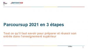 Parcoursup 2021 en 3 tapes Tout ce quil