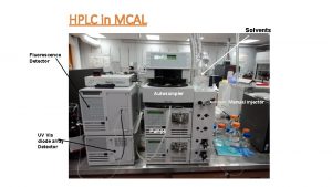 HPLC in MCAL Solvents Fluorescence Detector Autosampler Manual