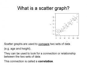 What is a scatter graph Scatter graphs are