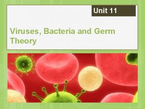 Unit 11 Viruses Bacteria and Germ Theory Germ