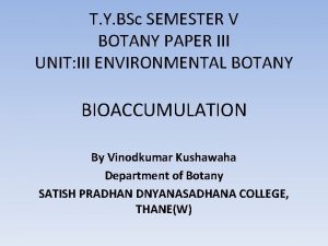 T Y BSc SEMESTER V BOTANY PAPER III