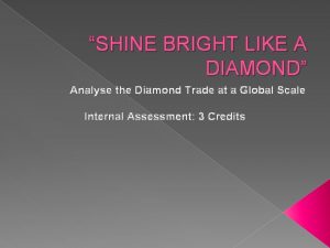 SHINE BRIGHT LIKE A DIAMOND Analyse the Diamond