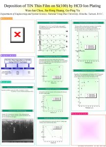 Deposition of Ti N Thin Film on Si100