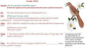 Tuesday 8916 Agenda Write in agenda Get Syllabus