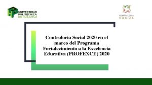 Contralora Social 2020 en el marco del Programa
