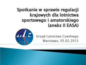 Spotkanie w sprawie regulacji krajowych dla lotnictwa sportowego