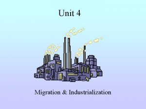 Unit 4 Migration Industrialization Chapter 13 Changes on