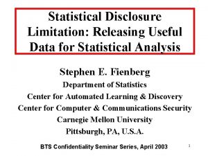 Statistical Disclosure Limitation Releasing Useful Data for Statistical