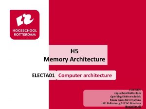 H 5 Memory Architecture ELECTA 01 Computer architecture