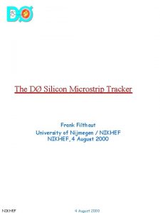 The D Silicon Microstrip Tracker Frank Filthaut University