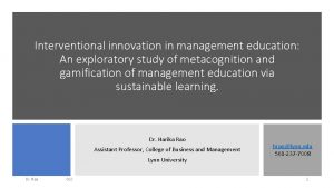 Interventional innovation in management education An exploratory study