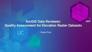 Arc GIS Data Reviewer Quality Assessment for Elevation