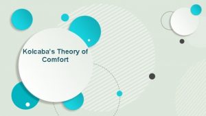 Kolcabas Theory of Comfort Kolcabas Theory of Comfort