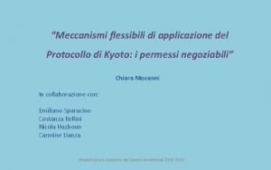 Meccanismi flessibili di applicazione del Protocollo di Kyoto