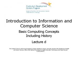 Introduction to Information and Computer Science Basic Computing