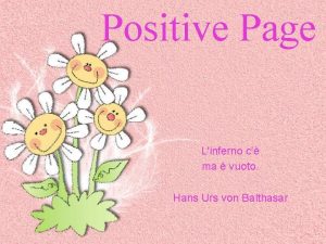 Positive Page Linferno c ma vuoto Hans Urs