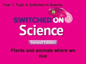 Year 1 Topic 4 Switched on Science Plants