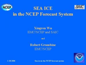 SEA ICE in the NCEP Forecast System Xingren