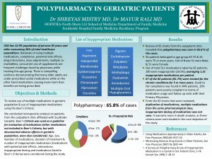 POLYPHARMACY IN GERIATRIC PATIENTS Dr SHREYAS MISTRY MD