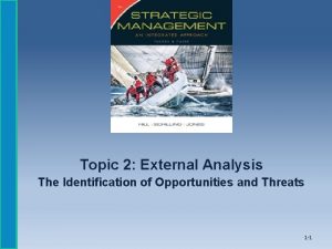 Topic 2 External Analysis The Identification of Opportunities