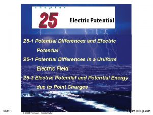 25 1 Potential Differences and Electric Potential 25