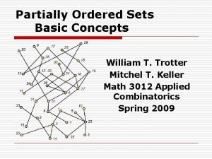Partially Ordered Sets Basic Concepts William T Trotter
