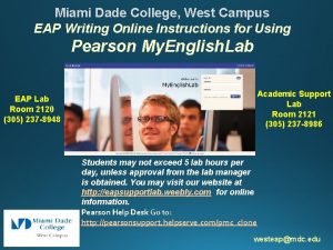 Miami Dade College West Campus EAP Writing Online