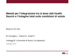 Metodi per lintegrazione tra la base dati Health