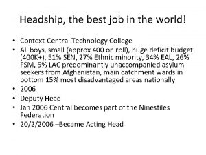 Headship the best job in the world ContextCentral