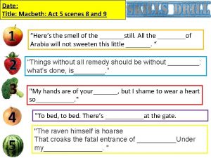 Date Title Macbeth Act 5 scenes 8 and