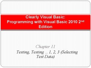 Clearly Visual Basic Programming with Visual Basic 2010