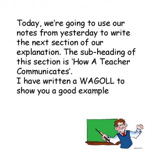 Today were going to use our notes from