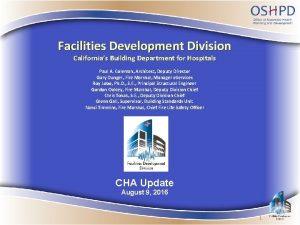 Facilities Development Division Californias Building Department for Hospitals