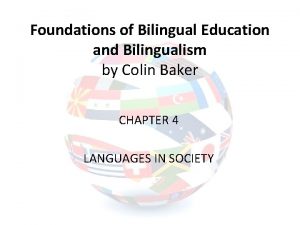 Foundations of Bilingual Education and Bilingualism by Colin