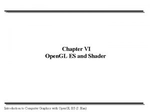 Chapter VI Open GL ES and Shader Introduction